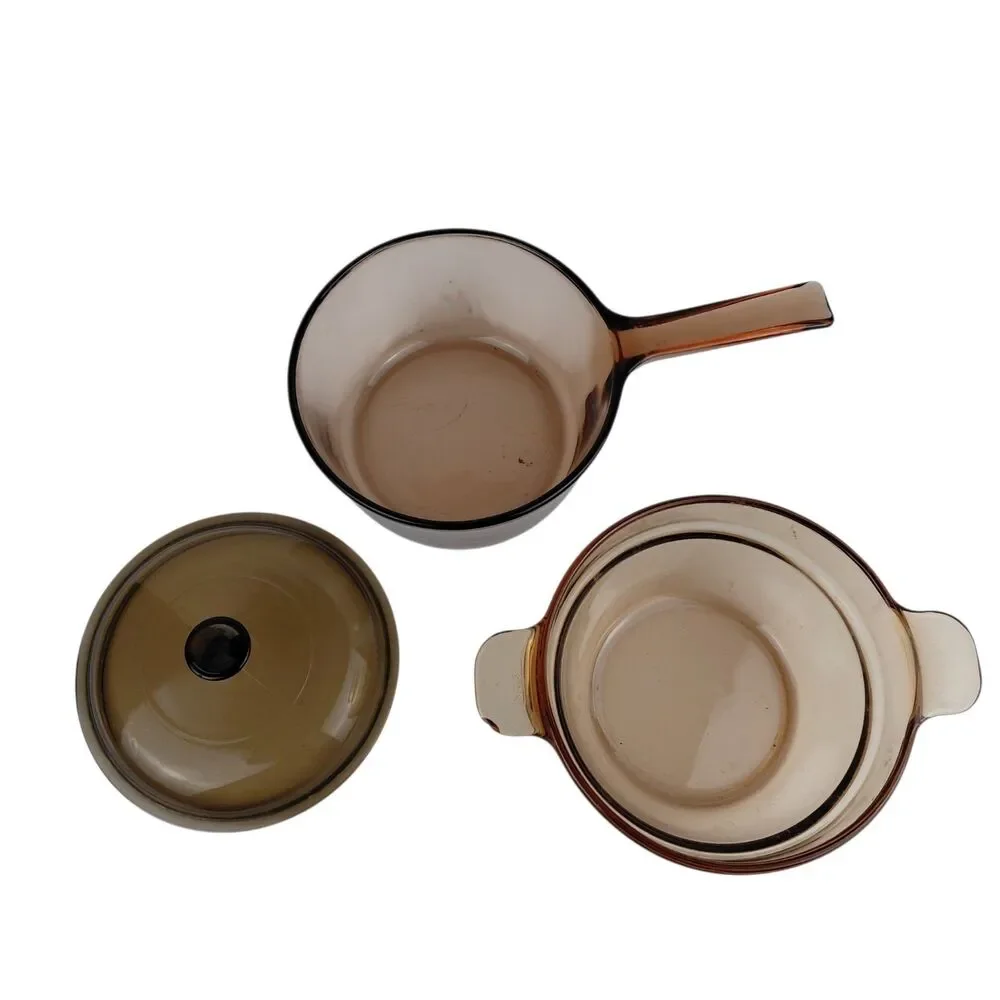 Vision Corning Glass Cookware Double Boiler 3 Piece Amber 1.5 L. #6
